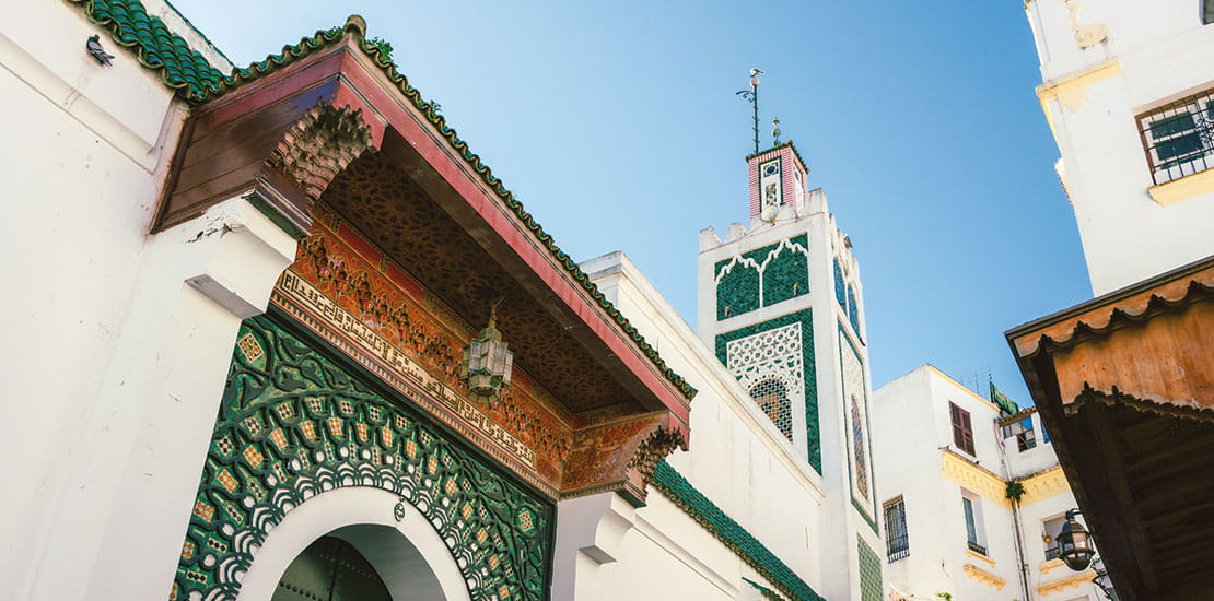 Whitewashed buildings in Tangier, Morocco
